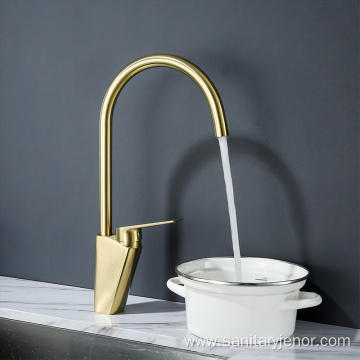 Hot and cold water mixer brass kitchen faucet